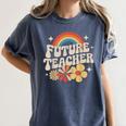 Future Teacher Kids Youth Girls Rainbow Pre-k Kindergarten Women's Comfort Colors T-Shirt Denim Future Teacher Kids Youth Girls Rainbow Pre-k Kindergarten Women's Comfort Colors T-Shirt Denim