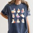 Ghost Book Reading Halloween Books Lover Teacher Kids Women's Comfort Colors T-Shirt Denim