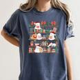 Ghost Christmas Reading Book Lover Library Christmas Teacher Women's Comfort Colors T-Shirt Denim Ghost Christmas Reading Book Lover Library Christmas Teacher Women's Comfort Colors T-Shirt Denim