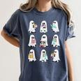 Ghost Reading Books Spooky Librarian Teacher Women Women's Comfort Colors T-Shirt Denim Ghost Reading Books Spooky Librarian Teacher Women Women's Comfort Colors T-Shirt Denim