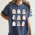 Ghost Speech Therapy Teacher Spooky Season Halloween Women's Comfort Colors T-Shirt Denim Ghost Speech Therapy Teacher Spooky Season Halloween Women's Comfort Colors T-Shirt Denim