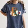 Ghosts Reading Books Teacher Halloween Librarian Boooks Women's Comfort Colors T-Shirt Denim Ghosts Reading Books Teacher Halloween Librarian Boooks Women's Comfort Colors T-Shirt Denim