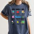 God Says Im Teacher Christian Back To School Religious Women's Comfort Colors T-Shirt Denim God Says Im Teacher Christian Back To School Religious Women's Comfort Colors T-Shirt Denim