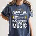 Some Grandpas Play Bingo Real Grandpas Teach Music Teacher Women's Comfort Colors T-Shirt Denim