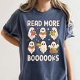 Groovy Halloween Ghost Read More Boooooks Librarian Teacher For Men Women Kids Women's Comfort Colors T-Shirt Denim