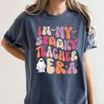 Groovy In My Spooky Teacher Era Halloween Party Boo Women's Comfort Colors T-Shirt Denim