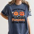 Groovy I Teach The Cutest Pumpkins In The Patch For Teacher Women's Comfort Colors T-Shirt Denim
