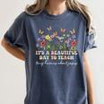Groovy I Teach Tiny Humans About Jesus Christian Teacher Women's Comfort Colors T-Shirt Denim Groovy I Teach Tiny Humans About Jesus Christian Teacher Women's Comfort Colors T-Shirt Denim