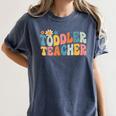 Groovy Toddler Teacher Appreciation Back To School Women's Comfort Colors T-Shirt Denim Groovy Toddler Teacher Appreciation Back To School Women's Comfort Colors T-Shirt Denim