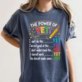 Growth Mindset Teacher Power Of Yet Inspirational Women's Comfort Colors T-Shirt Denim
