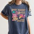 Half Teacher Half Iced Coffee Back To School Women's Comfort Colors T-Shirt Denim Half Teacher Half Iced Coffee Back To School Women's Comfort Colors T-Shirt Denim