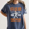 Halloween Lets Eat Kids Punctuation Teacher Women's Comfort Colors T-Shirt Denim