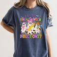 Halloween Floral Ghost Teacher Are You Falloween Directions Women's Comfort Colors T-Shirt Denim