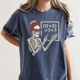 Halloween Math Teacher Skeleton Six Seven Meme Brainrot Women's Comfort Colors T-Shirt Denim