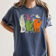 Halloween SPED Teacher Boo In ASL Boo Hands Sign Language Women's Comfort Colors T-Shirt Denim
