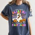 Halloween Teacher You Can't Scare Me I Teach First Grade Women's Comfort Colors T-Shirt Denim