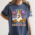 Halloween Teacher You Can't Scare Me I Teach Kindergarten Women's Comfort Colors T-Shirt Denim Halloween Teacher You Can't Scare Me I Teach Kindergarten Women's Comfort Colors T-Shirt Denim
