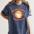 Halloween Teacher Crew Spooky Season Retro Ghost Women's Comfort Colors T-Shirt Denim