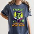 Halloween Teacher Librarian Frankenstein Reading Books Women's Comfort Colors T-Shirt Denim Halloween Teacher Librarian Frankenstein Reading Books Women's Comfort Colors T-Shirt Denim