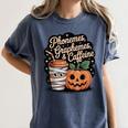 Halloween Teacher Phonemes Graphemes Caffeine Coffee Lover Women's Comfort Colors T-Shirt Denim Halloween Teacher Phonemes Graphemes Caffeine Coffee Lover Women's Comfort Colors T-Shirt Denim