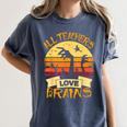 Halloween Teacher Shirt All Teachers Love Brains Halloween Men Women Women's Comfort Colors T-Shirt Denim Halloween Teacher Shirt All Teachers Love Brains Halloween Men Women Women's Comfort Colors T-Shirt Denim