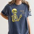 Halloween Teacher Six Seven 6 7 Skeleton Spooky Costume Women's Comfort Colors T-Shirt Denim Halloween Teacher Six Seven 6 7 Skeleton Spooky Costume Women's Comfort Colors T-Shirt Denim
