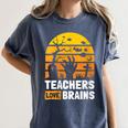 Halloween Teachers Science Math Teachers Love Brains Women's Comfort Colors T-Shirt Denim Halloween Teachers Science Math Teachers Love Brains Women's Comfort Colors T-Shirt Denim
