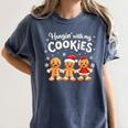 Hangin With My Cookies Gingerbread Christmas Teacher Women's Comfort Colors T-Shirt Denim