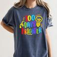 Happy 100th Day Of School 100 Days Brighter Girls Teacher Women's Comfort Colors T-Shirt Denim