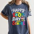 Happy 100th Day Of School 100 Days Of School Teacher Student Women's Comfort Colors T-Shirt Denim Happy 100th Day Of School 100 Days Of School Teacher Student Women's Comfort Colors T-Shirt Denim