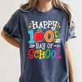 Happy 100th Day Of School Teachers 100 Days Of School Kids Women's Comfort Colors T-Shirt Denim