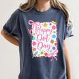 Happy Dot Day Bow Coquette For Teacher Girls Women's Comfort Colors T-Shirt Denim