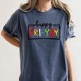Happy Fri-Yay Friday Lovers Teacher Fri Yay Weekend Women's Comfort Colors T-Shirt Denim Happy Fri-Yay Friday Lovers Teacher Fri Yay Weekend Women's Comfort Colors T-Shirt Denim