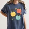 Happy To See Your Face Teacher Apple Women's Comfort Colors T-Shirt Denim Happy To See Your Face Teacher Apple Women's Comfort Colors T-Shirt Denim