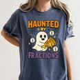 Haunted By Fractions Math Halloween Teacher Women's Comfort Colors T-Shirt Denim Haunted By Fractions Math Halloween Teacher Women's Comfort Colors T-Shirt Denim