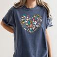 Heart Shape Art Teacher And Painting Sketching Artist Women's Comfort Colors T-Shirt Denim