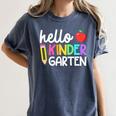 Hello Kindergarten Team Kinder Back To School Teacher Kids Women's Comfort Colors T-Shirt Denim Hello Kindergarten Team Kinder Back To School Teacher Kids Women's Comfort Colors T-Shirt Denim