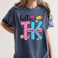 Hello TK Transitional Kindergarten Back To School Teacher Women's Comfort Colors T-Shirt Denim Hello TK Transitional Kindergarten Back To School Teacher Women's Comfort Colors T-Shirt Denim