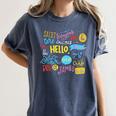 Hello Word In Different Languages Travel And Teacher Lover Women's Comfort Colors T-Shirt Denim Hello Word In Different Languages Travel And Teacher Lover Women's Comfort Colors T-Shirt Denim