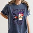 Hocus Pocus I Need Coffee To Focus Halloween Teacher Women's Comfort Colors T-Shirt Denim