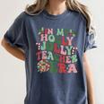 In My Holly Xmas Jolly Teacher Era Teacher Vibes Christmas For Men Women Kids Women's Comfort Colors T-Shirt Denim In My Holly Xmas Jolly Teacher Era Teacher Vibes Christmas For Men Women Kids Women's Comfort Colors T-Shirt Denim