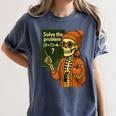 HUGvyn Halloween Skeleton Six Seven 67 Meme PEMDAS Teacher Women's Comfort Colors T-Shirt Denim