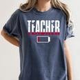 Humor Teacher Empty Battery Power Men Women Women's Comfort Colors T-Shirt Denim Humor Teacher Empty Battery Power Men Women Women's Comfort Colors T-Shirt Denim