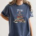 I'm Ok Read Book Reading Nerd Librarian Teacher School Women's Comfort Colors T-Shirt Denim