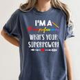 I'm A Paraprofessional What's Your Superpower Para Teacher Women's Comfort Colors T-Shirt Denim I'm A Paraprofessional What's Your Superpower Para Teacher Women's Comfort Colors T-Shirt Denim
