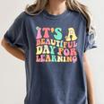 It's Beautiful Day For Learning Retro Teacher Students Women Women's Comfort Colors T-Shirt Denim It's Beautiful Day For Learning Retro Teacher Students Women Women's Comfort Colors T-Shirt Denim