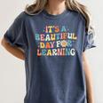 It's Beautiful Day For Learning Retro Teacher Women Men Women's Comfort Colors T-Shirt Denim It's Beautiful Day For Learning Retro Teacher Women Men Women's Comfort Colors T-Shirt Denim