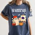 It's A Bootiful Day To Make Art Groovy Art Teacher Halloween Women's Comfort Colors T-Shirt Denim It's A Bootiful Day To Make Art Groovy Art Teacher Halloween Women's Comfort Colors T-Shirt Denim