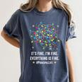 It's Fine I'm Fine Christmas Light Principal Teacher Xmas Men Women Women's Comfort Colors T-Shirt Denim
