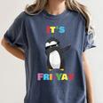 It's Fri-Yay Dabbing Penguin Friday Weekend Teacher Student Women's Comfort Colors T-Shirt Denim It's Fri-Yay Dabbing Penguin Friday Weekend Teacher Student Women's Comfort Colors T-Shirt Denim